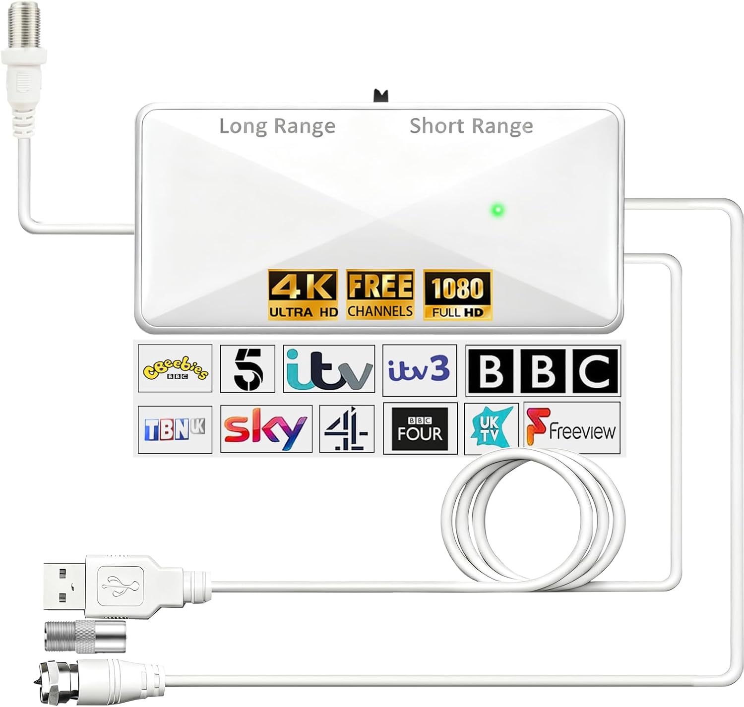 Thumbnail 6 de CSUXYD TV Signal Booster Aerial Amplifier: High Gain Indoor Antenna with USB Power
