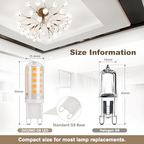 Detalle de DiCUNO Ampoule LED G9 3W – Lot de 6, 2700K, 410 lm