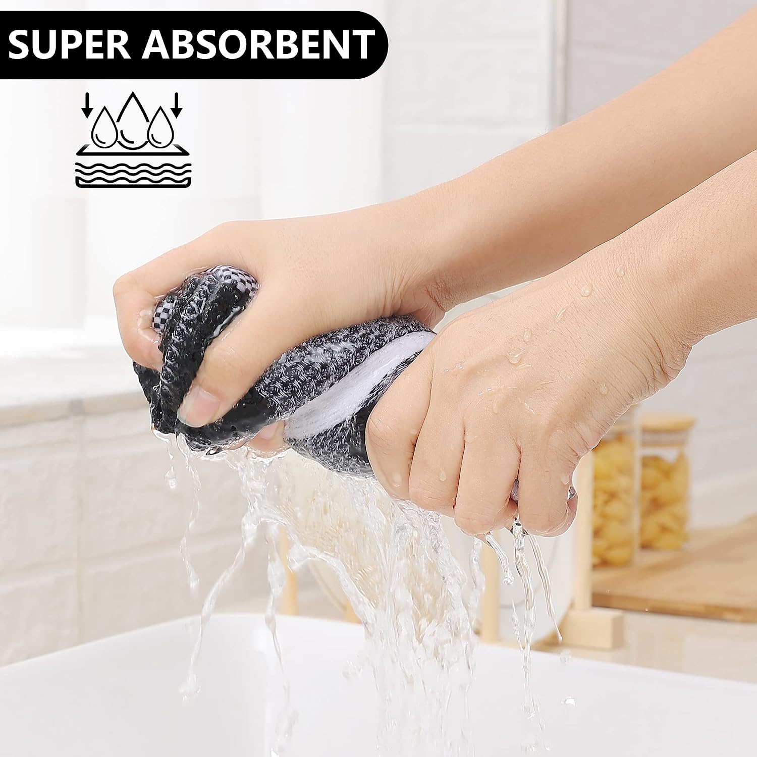 Detalle 2 de Homaxy Waffle Weave Kitchen Towels, 13 x 28 in 🧻