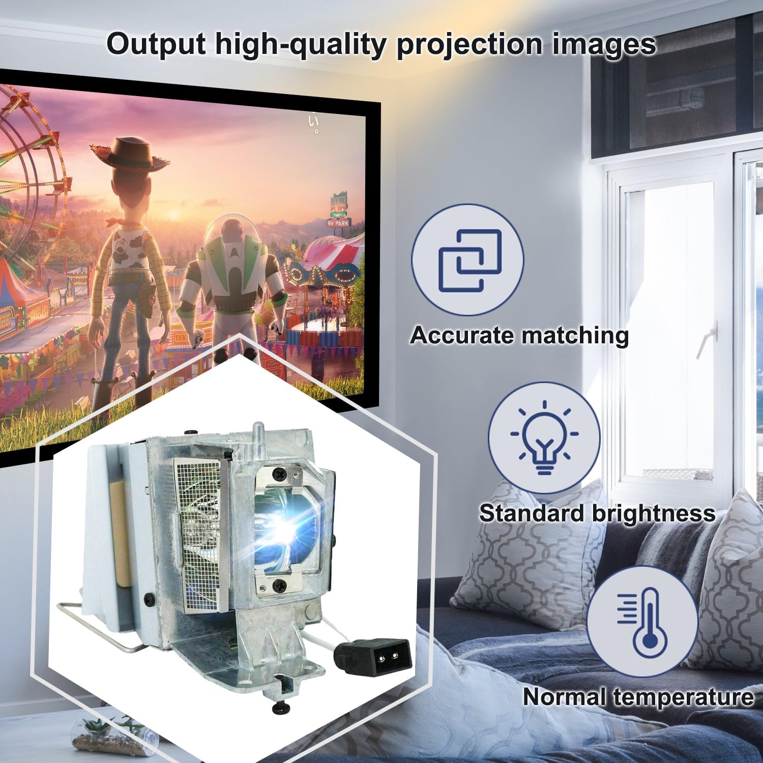 Thumbnail 1 de iReijomoi BL-FU260C replacement projector lamp with housing for Optoma DH400/DH401 & more
