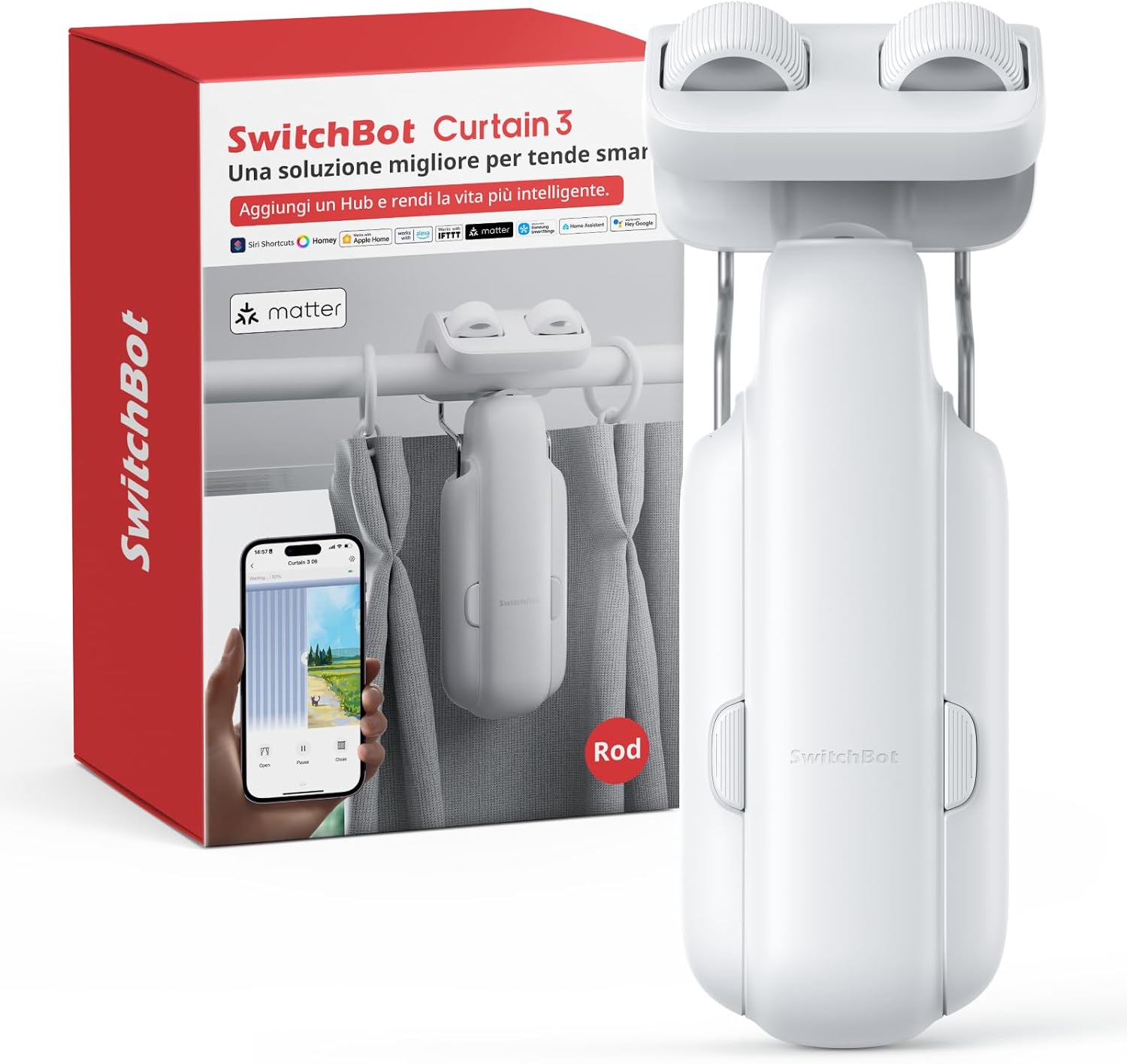 Thumbnail 6 de SwitchBot Caricabatterie Solare per Tenda: pannello solare per SwitchBot Curtain 3 U Rail