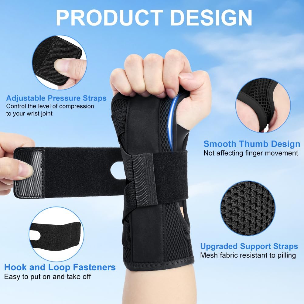 Thumbnail 1 de Fefod attelle de poignet avec plaques en aluminium : support pour syndrome du canal carpien et douleur au poignet