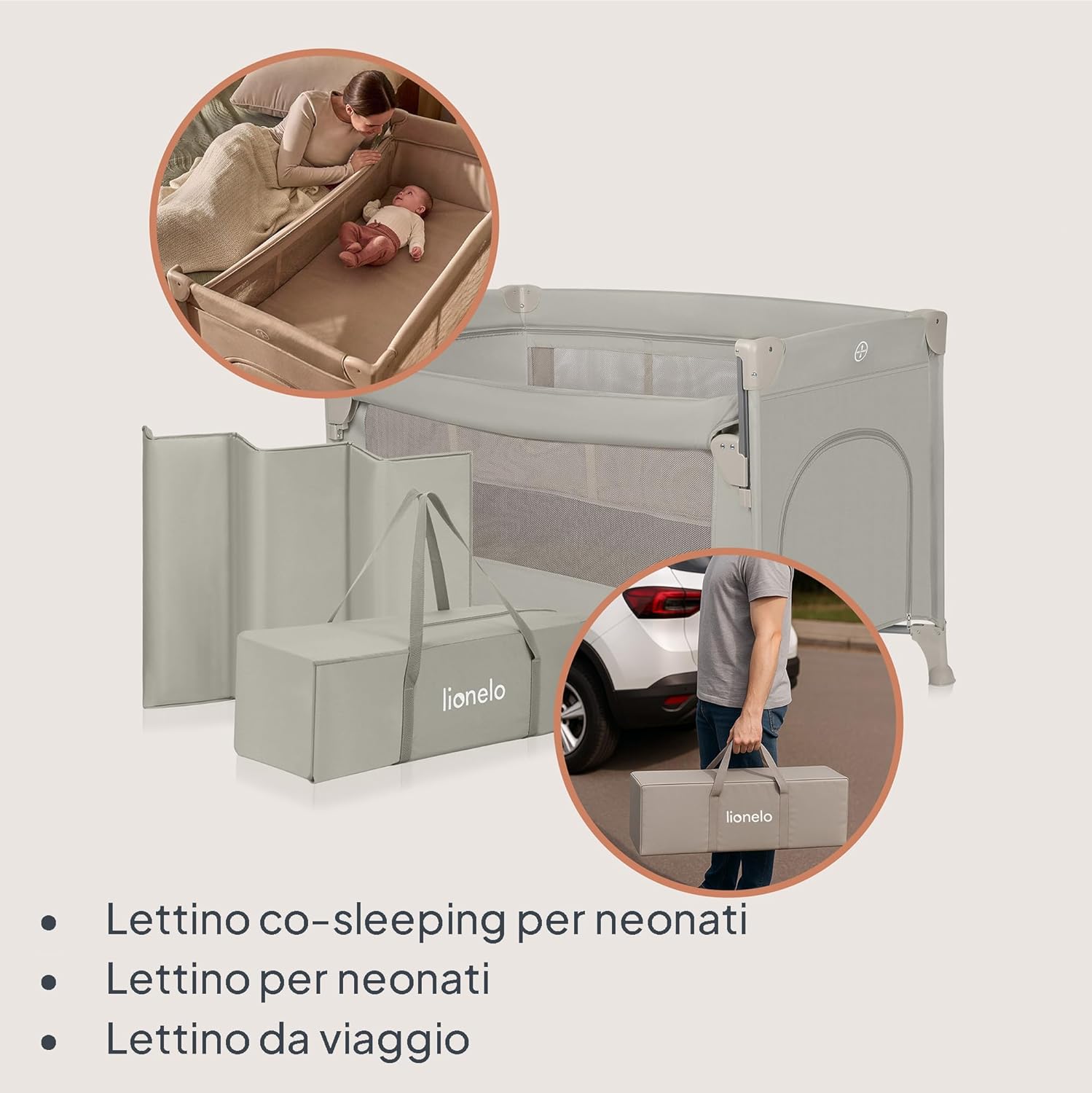 Thumbnail 2 de Lionelo Ellen Lettino da Viaggio 3 in 1: culla Co-Sleeping, lettino da viaggio e box gioco