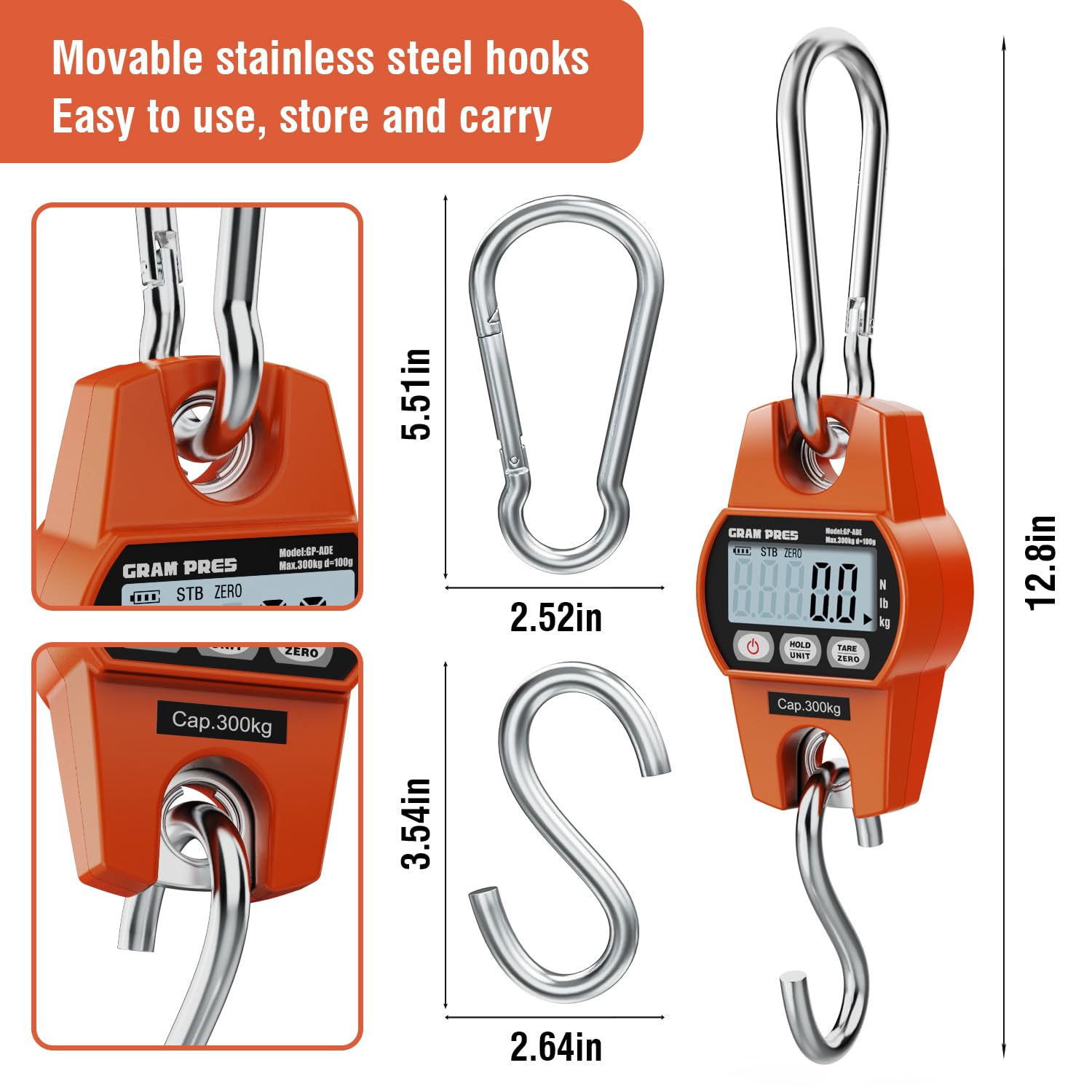 Detalle 2 de GRAM PRES Digital Hanging Scale 300kg