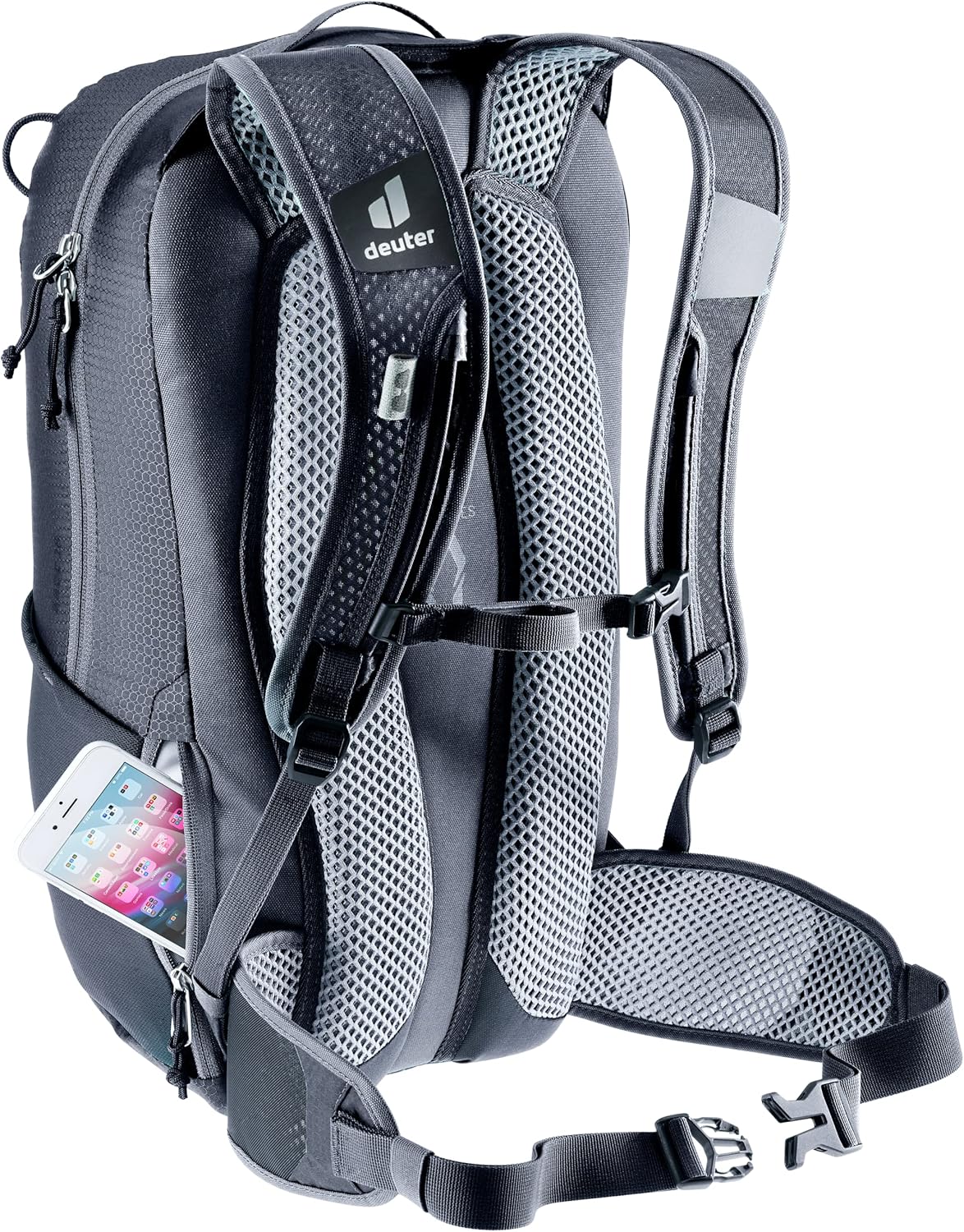 Detalle de Deuter Race 16 Fahrradrucksack – kompakt, belüftend und umweltbewusst