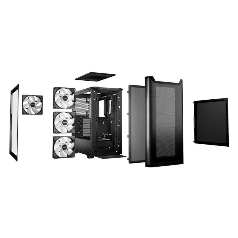 Detalle 2 de be quiet Pure Base 501 DX Black — caja ATX con USB-C y vidrio