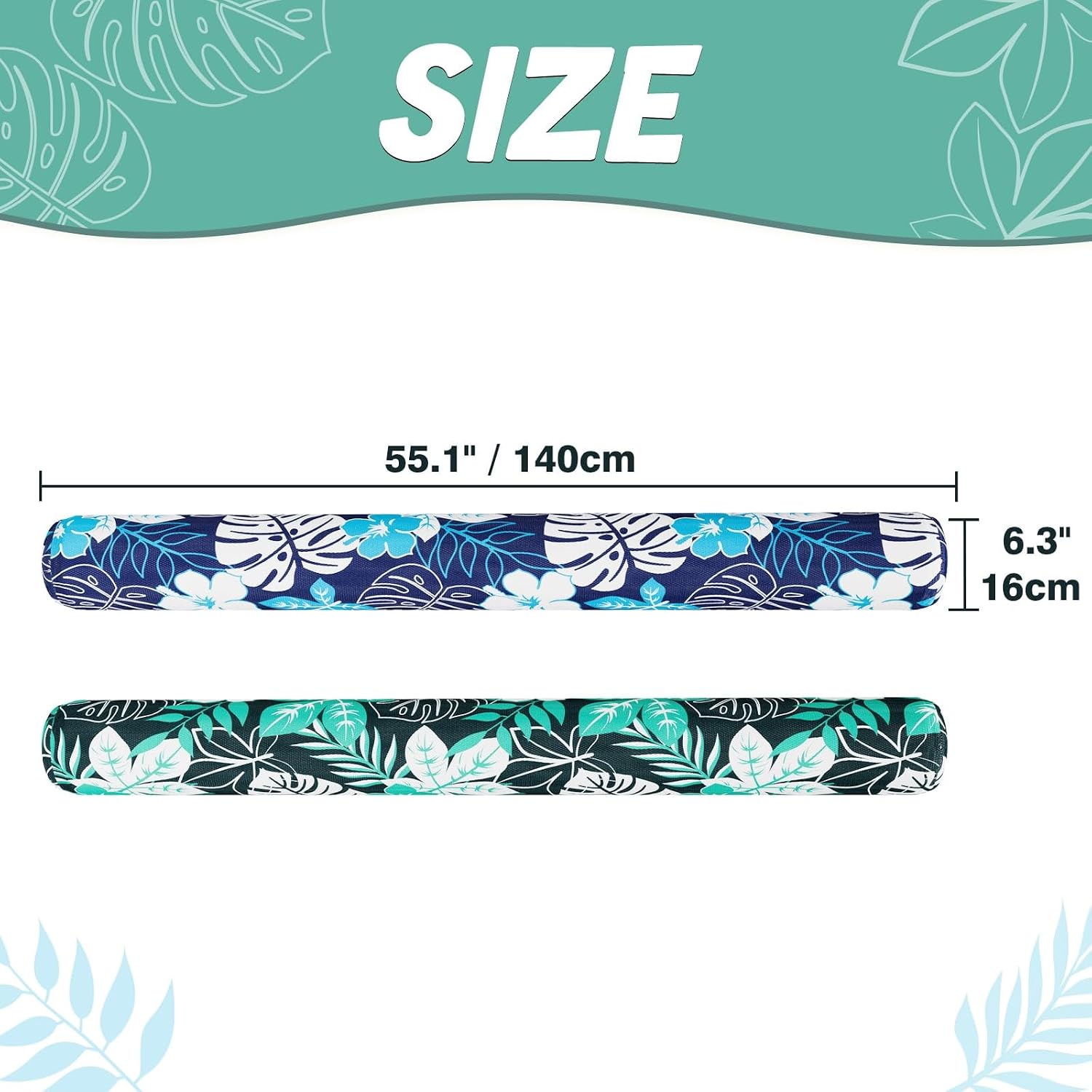 Detalle 2 de WERNNSAI 2 Pack Inflatable Pool Noodles with Fabric Cover – tropical print