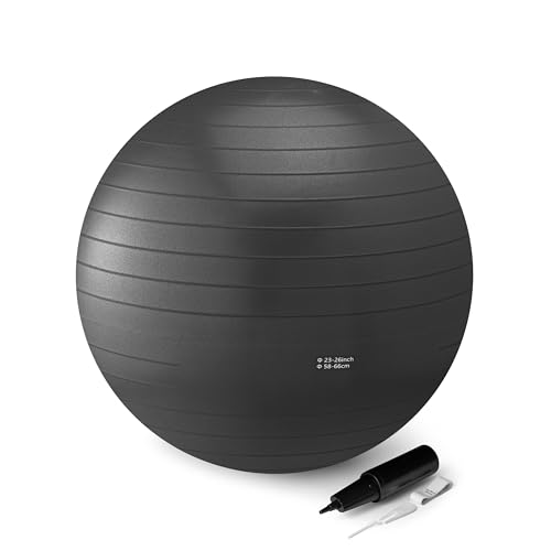 Amazon Basics Pelota de yoga 58–66 cm negra 🧘‍♀