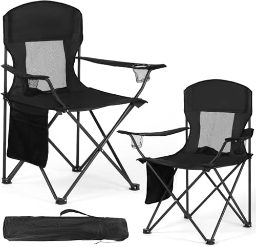 Detalle de SILKLUMO Campingstuhl für Erwachsene – robuster Klappstuhl im Doppelpack