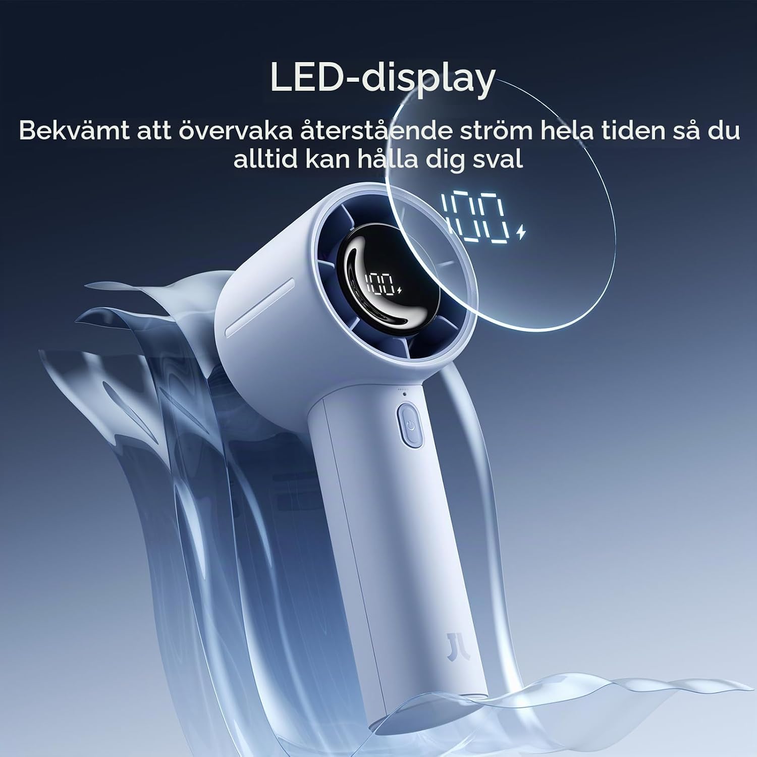 Thumbnail 4 de JISULIFE Handheld Fan Life10S handfläkt, 5 000 mAh, 5 hastigheter, LED-display