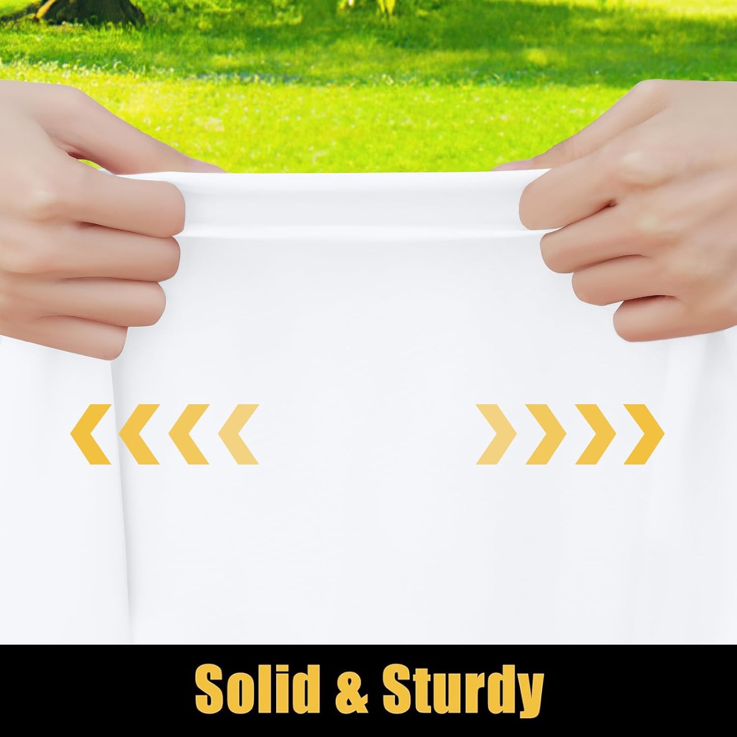 Thumbnail 2 de Smiry Rectangle Picnic Table Cloth, 8-Foot Waterproof Elastic Fitted Polyester Table Cover (White, 36"x96")