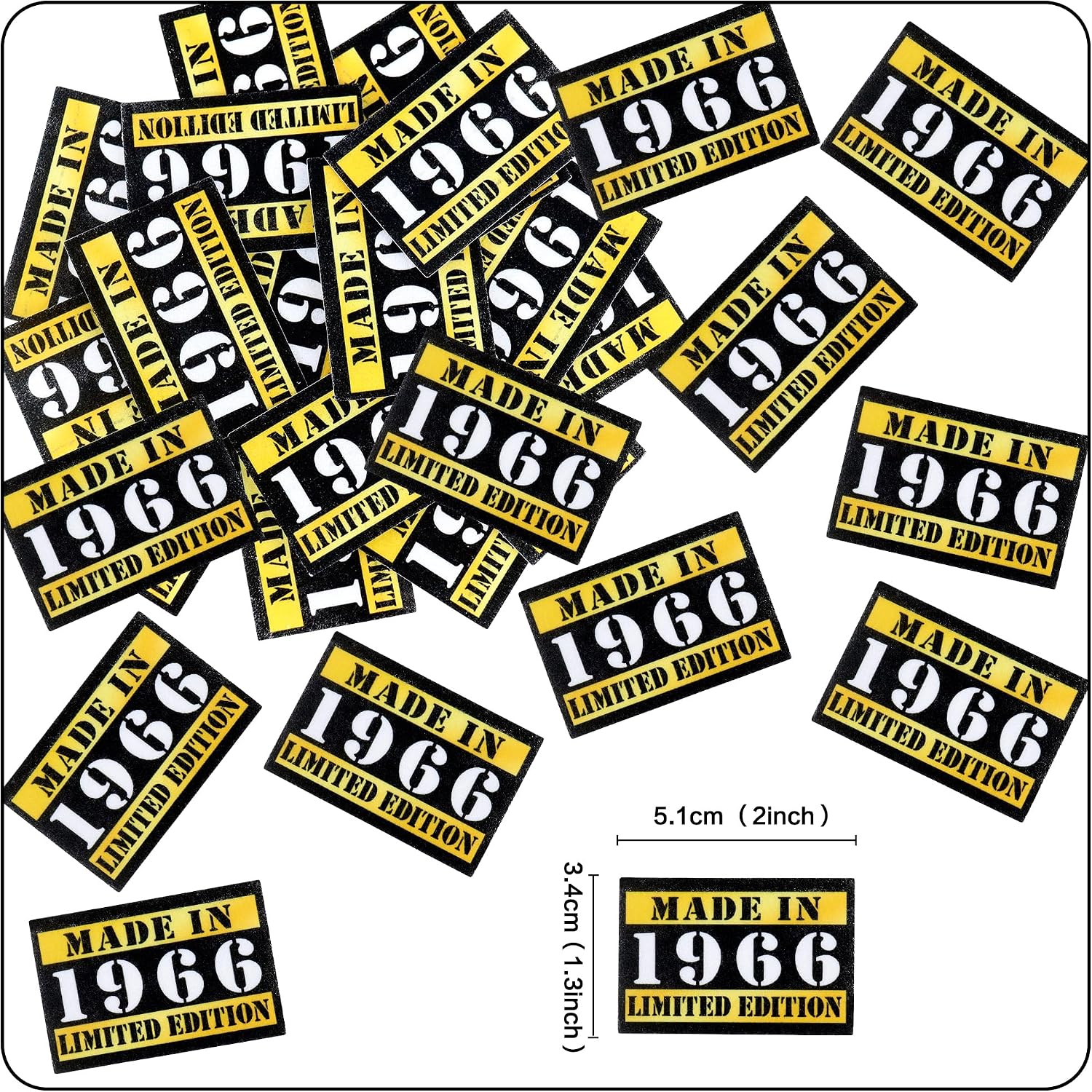 Detalle 2 de Ercadio 50-Count Edible 1966 Birthday Toppers, Pre-Cut Rice Paper