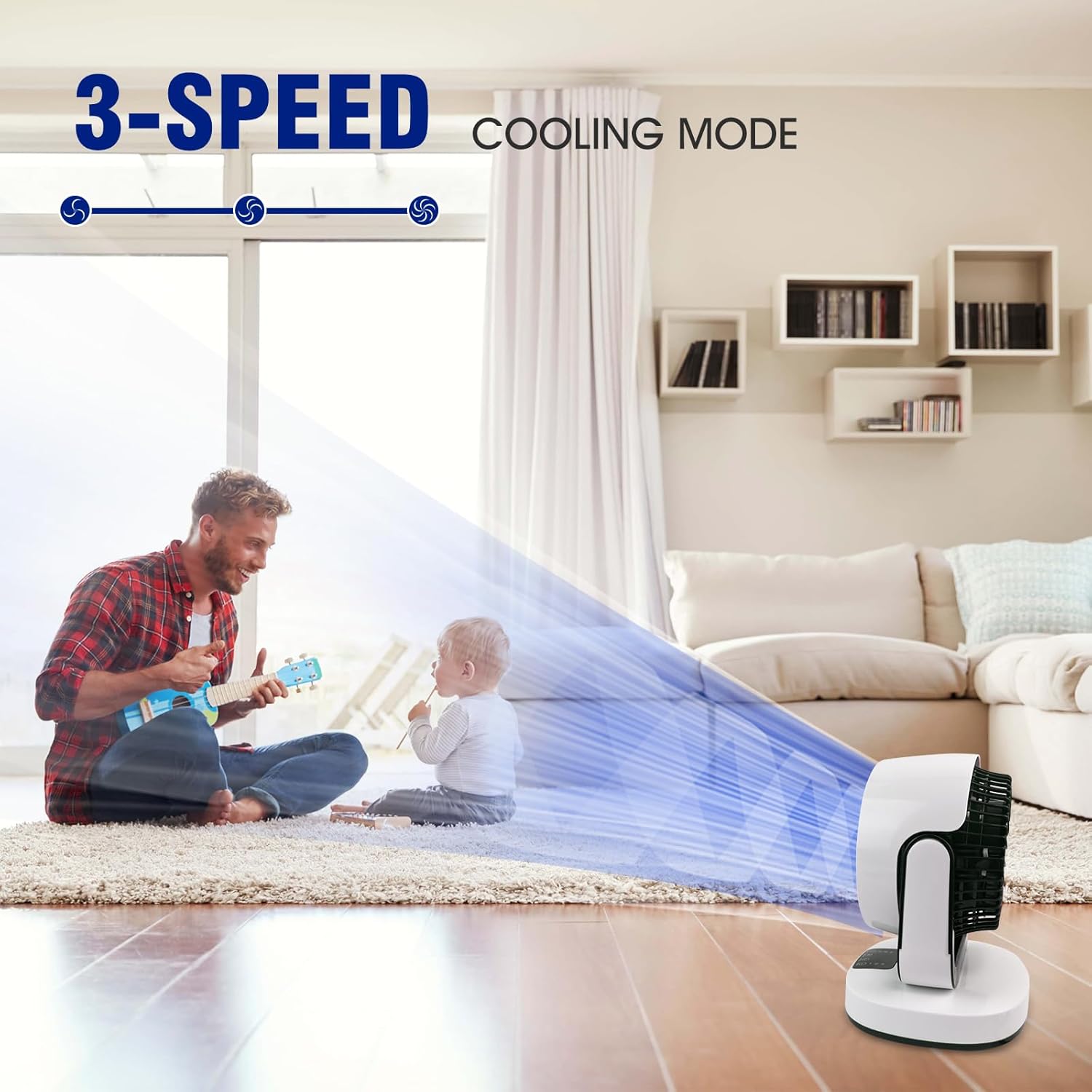Thumbnail 5 de MBSM Air Circulator Desk Fan with 25 dB Quiet Operation, Touch Control, Remote & 70° Auto Oscillation