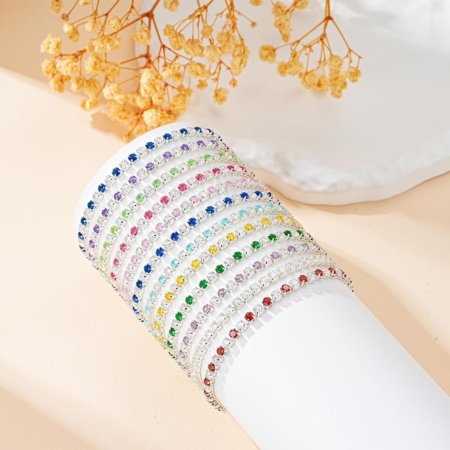Thumbnail 6 de ESPVO S925 Silver Tennis Bracelet for Women – Crystal Birthstone Jewellery