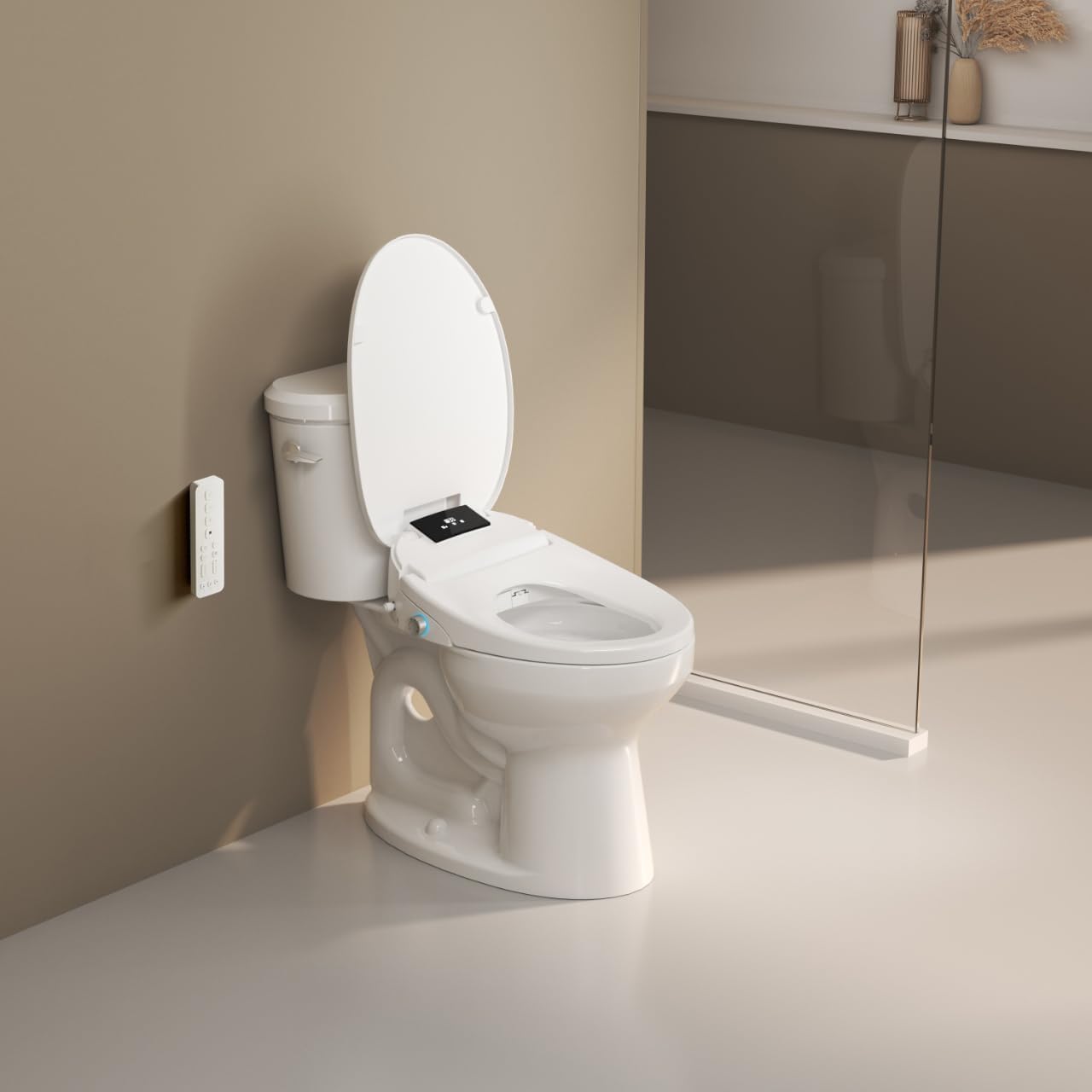 Detalle de WLJBIDET WLJ-O80KR Round Bidet Toilet Seat with Warm Water and Air Drying