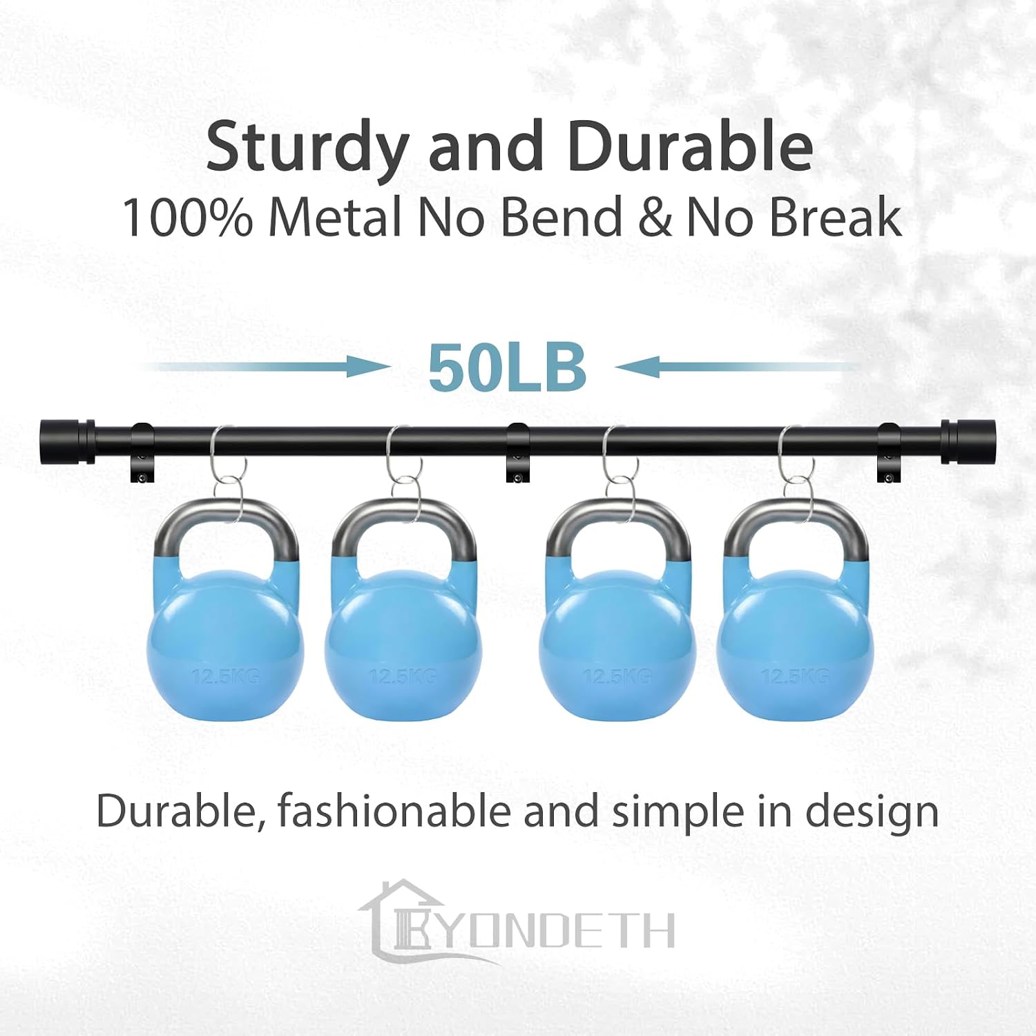 Detalle de Byondeth Adjustable Curtain Rod 16–88 in, 1 in diameter 🪟