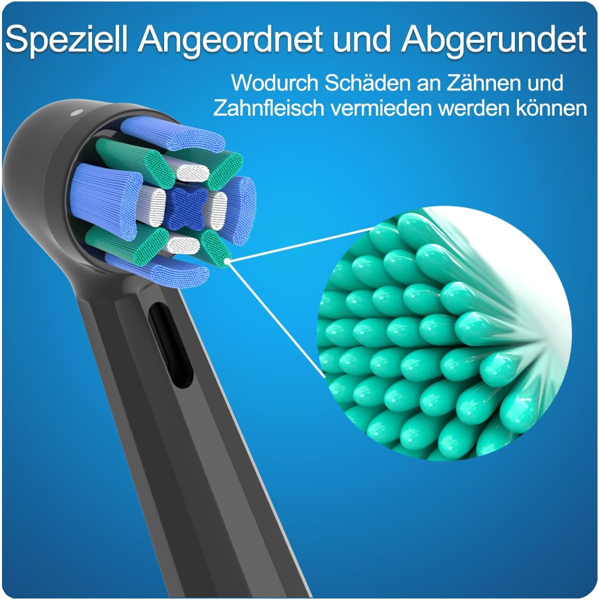 Thumbnail 4 de 8 Aufsteckbürsten für Oral-B iO Serien 2–10 (4 weiß, 4 schwarz) – kompatible Zahnbürstenköpfe mit farbwechselnden Borsten