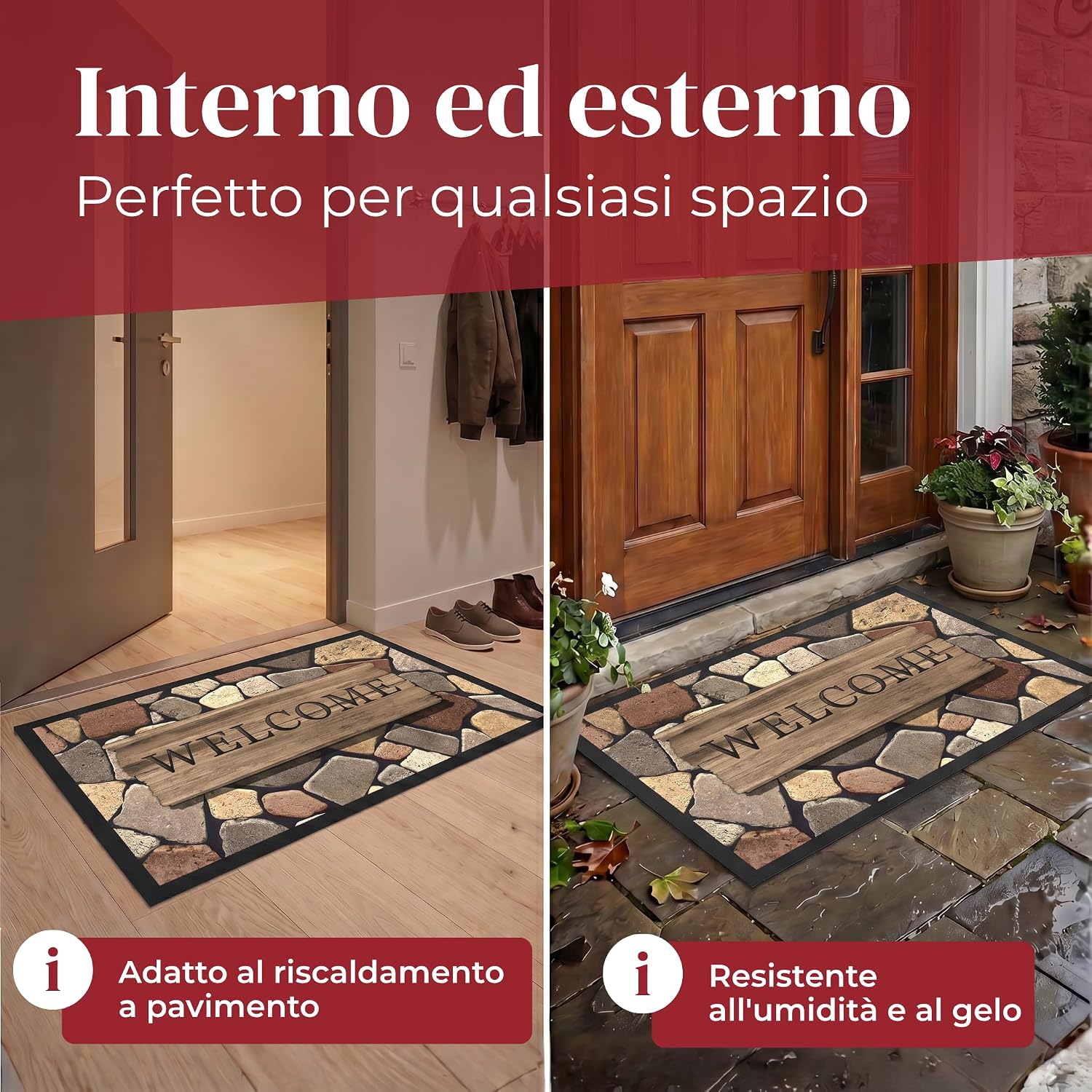 Detalle de Valia Home Zerbini 60x80 cm – tappetino antisporco antiscivolo per ingresso esterno e interno