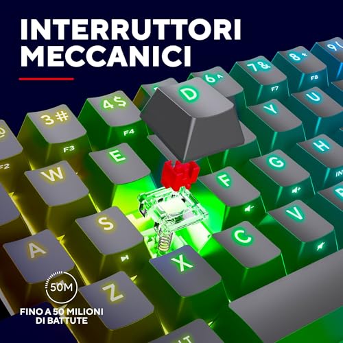 Detalle de GXTrust Revyn Tastiera Gaming Wireless Meccanica 60% – layout ITALIANO QWERTY