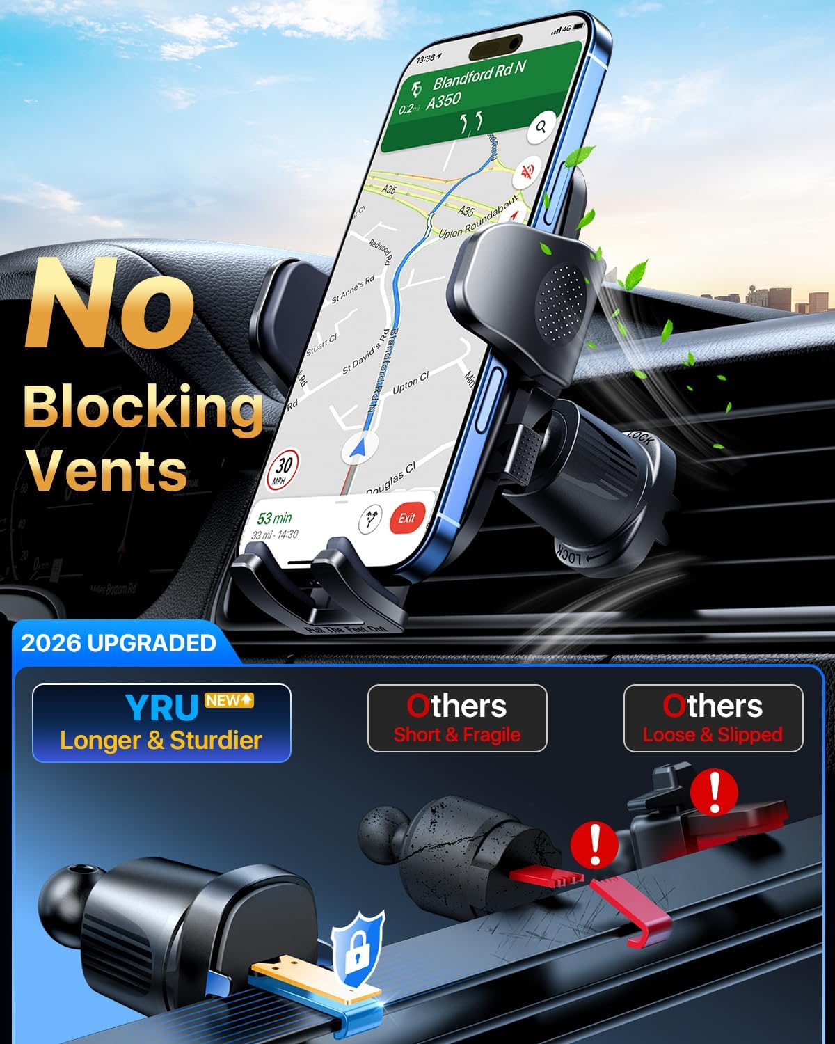 Thumbnail 5 de YRU Upgraded Car Phone Holder 360°
