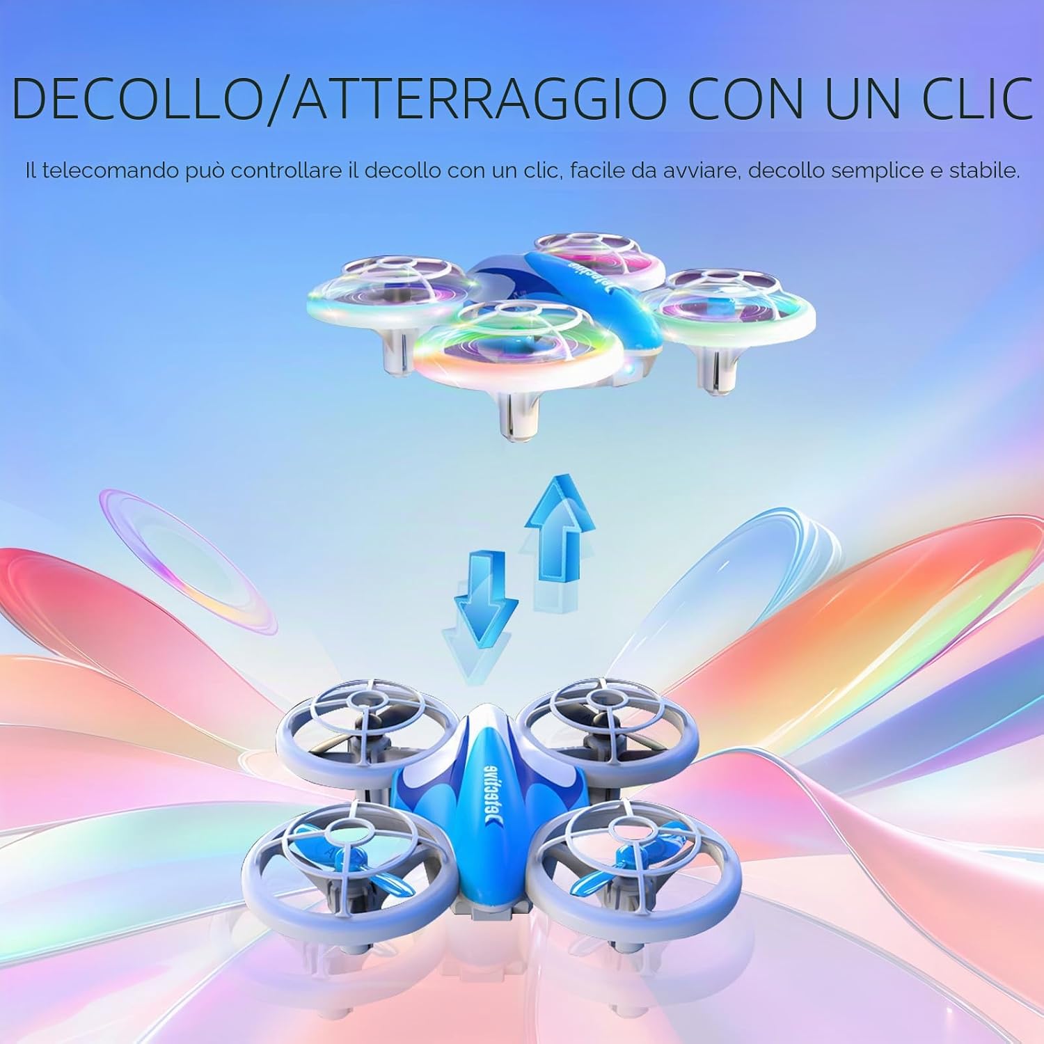 Detalle de Drone per Bambini: Mini Drone con 3 Batterie, Protezioni Elica e Luci LED