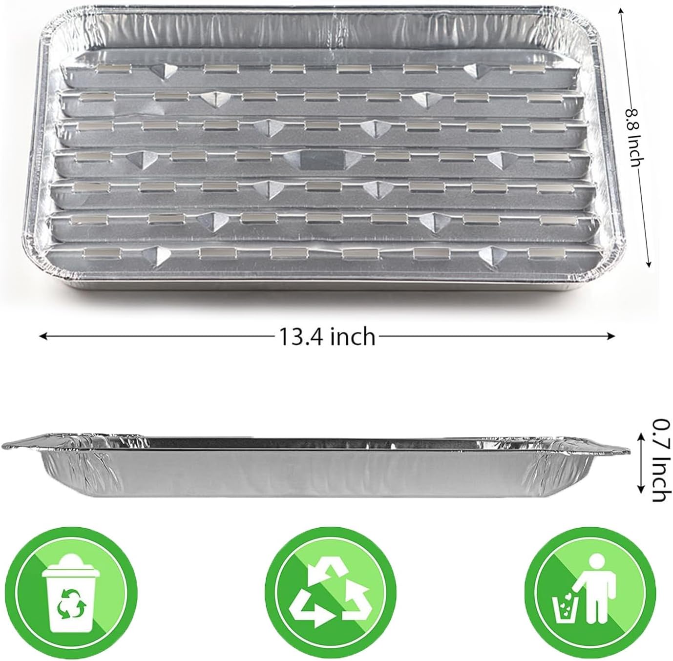 Thumbnail 2 de CHAMSUREUK 30-Pack Disposable Barbecue Trays (34 x 23 x 2.8cm) perforated aluminium foil grill containers