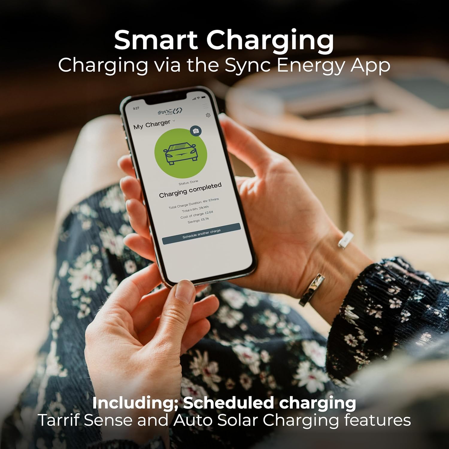 Thumbnail 2 de Masterplug Smart EV Home Wall Charger (Type 2) with 5m Tethered Cable, 7.4kW, IP65, App Control