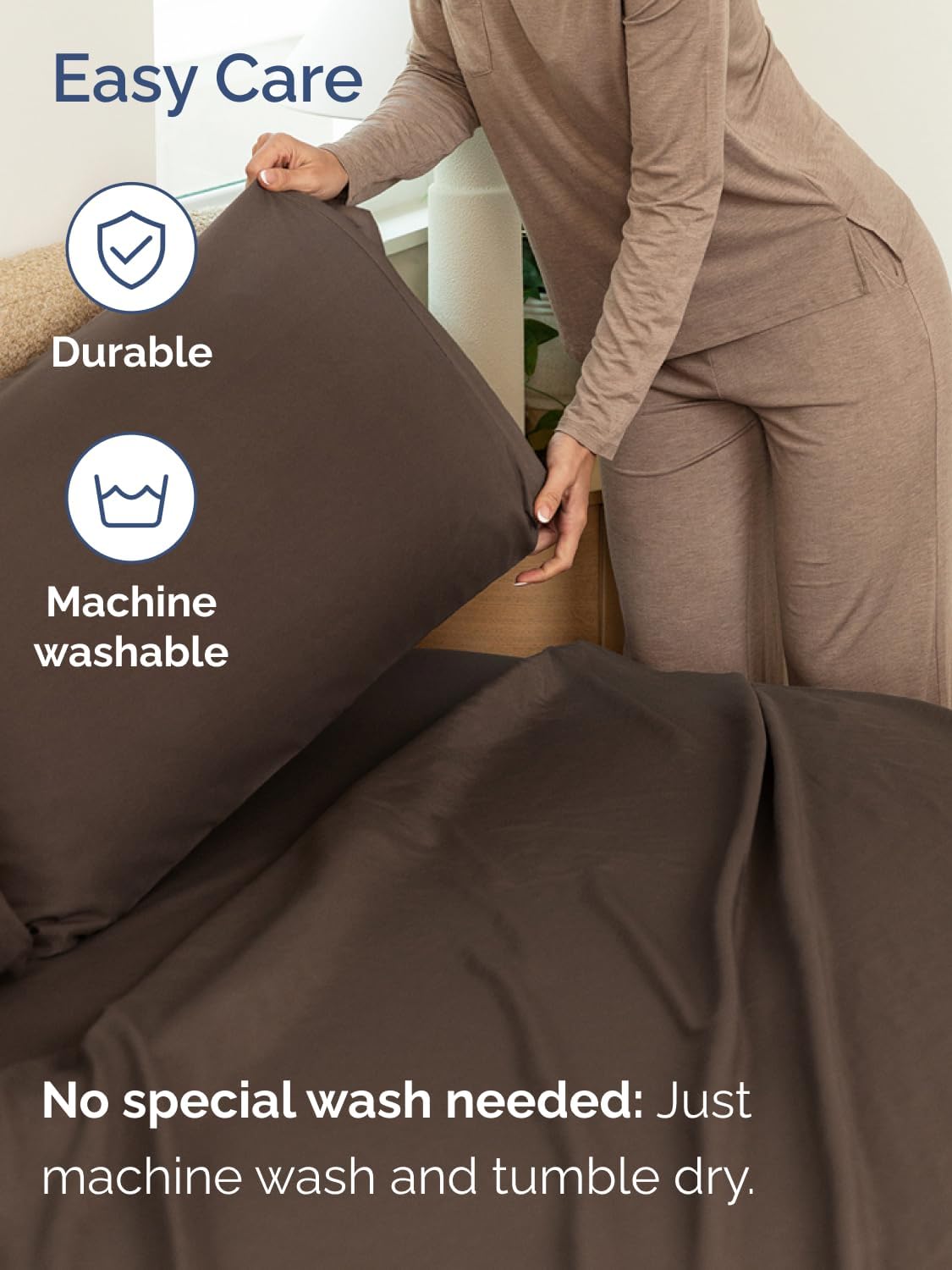 Thumbnail 6 de CGK Unlimited 21InchTwinBrown Extra Deep Twin Microfibre Sheet Set, Brown