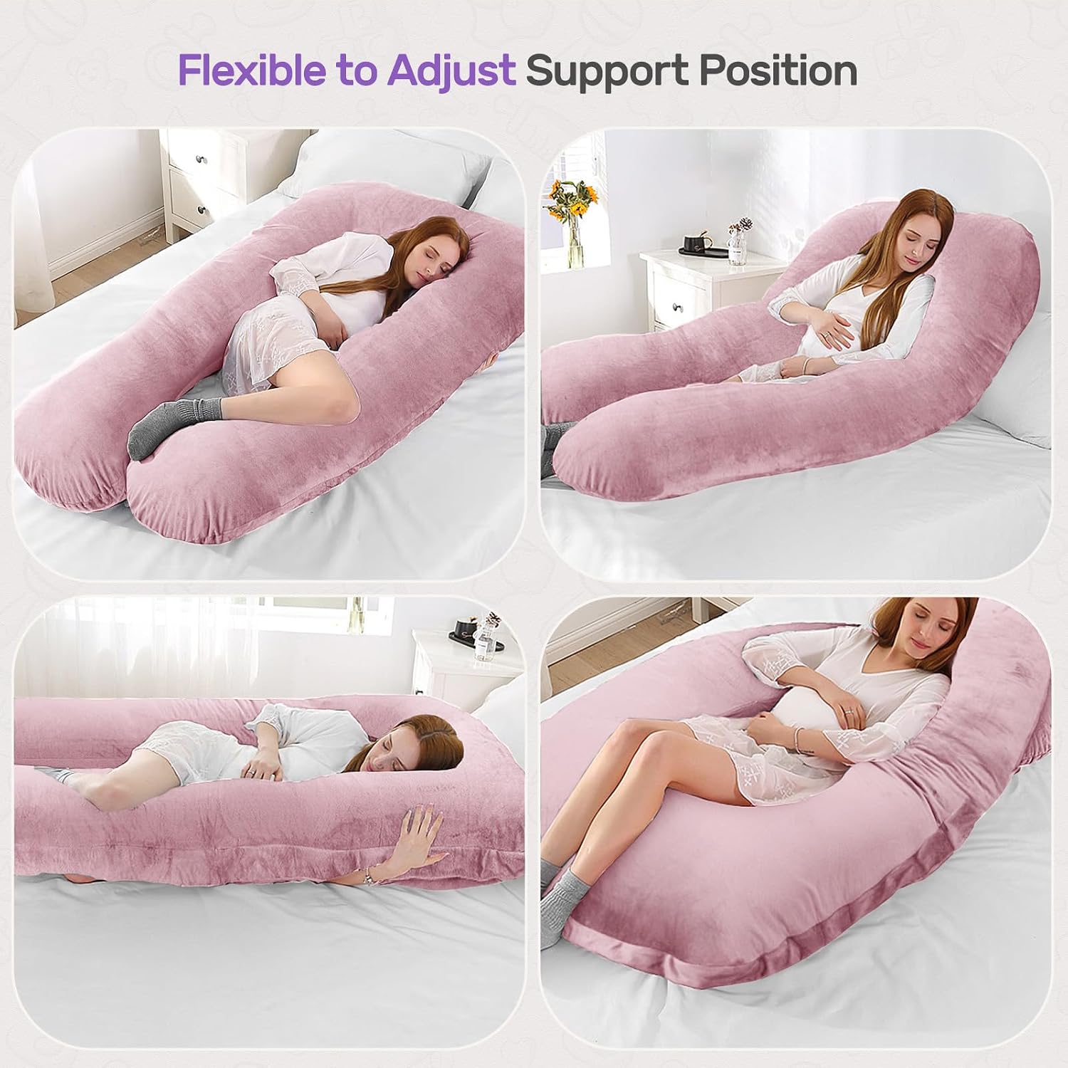 Thumbnail 6 de Nuliie NEMM002AA U-Shaped Pregnancy Pillow with Washable Velvet Cover