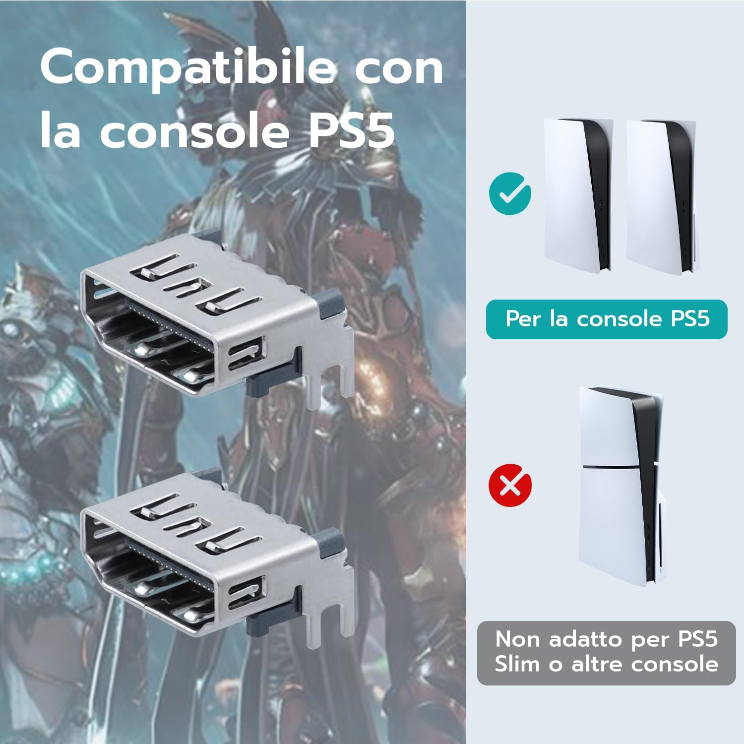 Thumbnail 1 de Tolesum Porta HDMI per PS5 2 pezzi