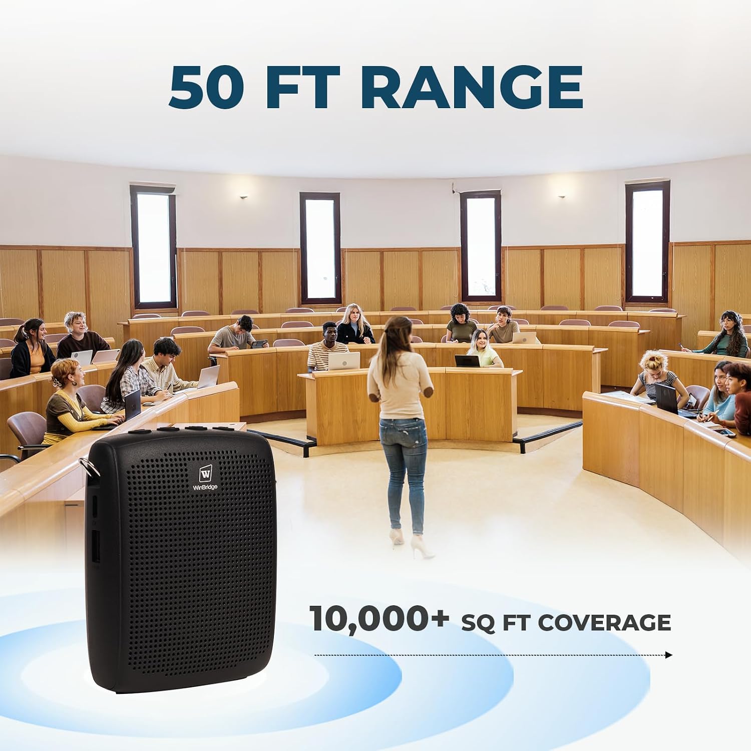 Detalle de WinBridge WB005New_AU Wireless Voice Amplifier with Clip-On Lapel Mic