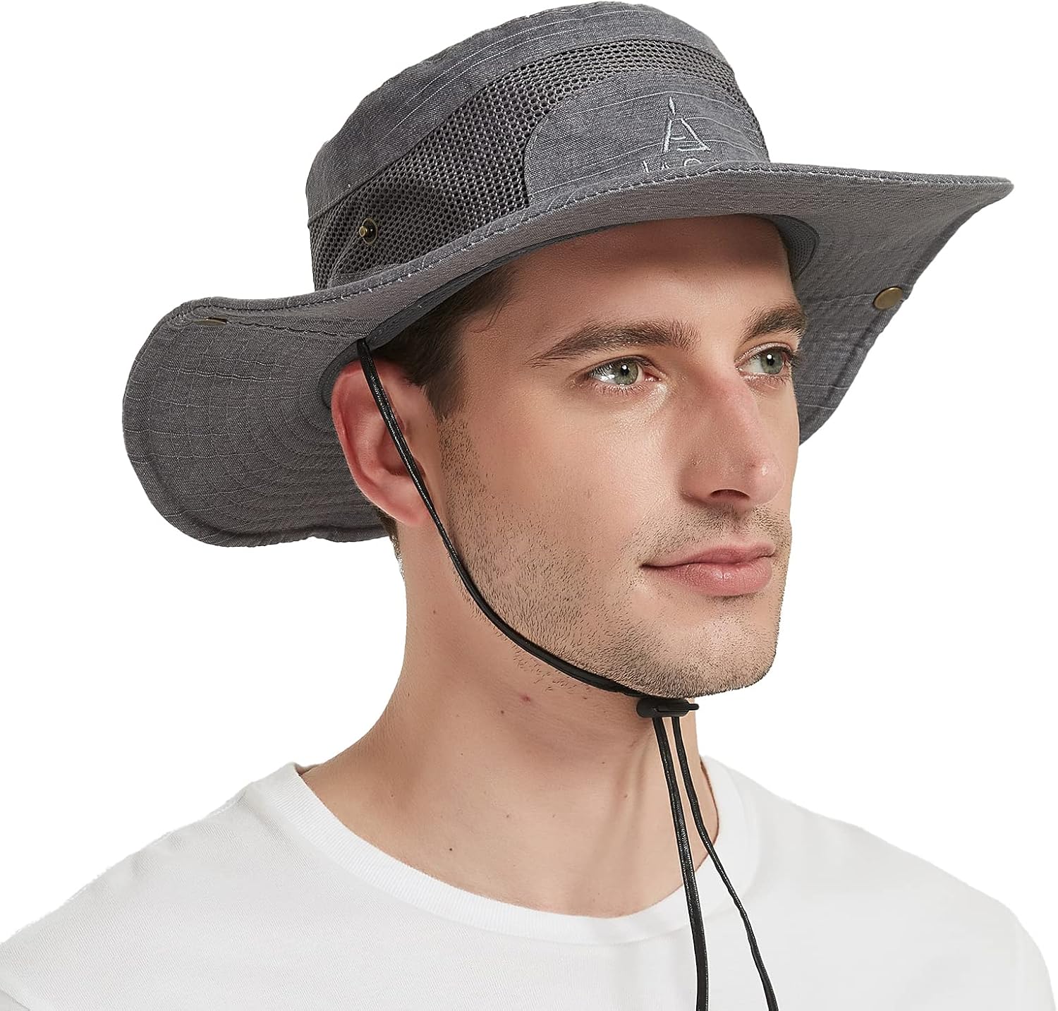 Thumbnail 6 de Mens UV Protection Cotton Safari Sun Hat (Wide Brim, UPF 50) – Foldable Bucket Boonie