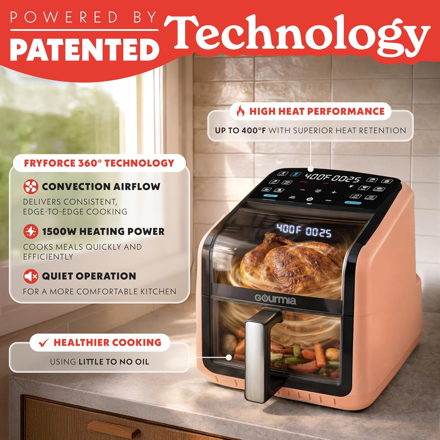 Thumbnail 3 de Gourmia Air Fryer 7 QT with Guided Cooking