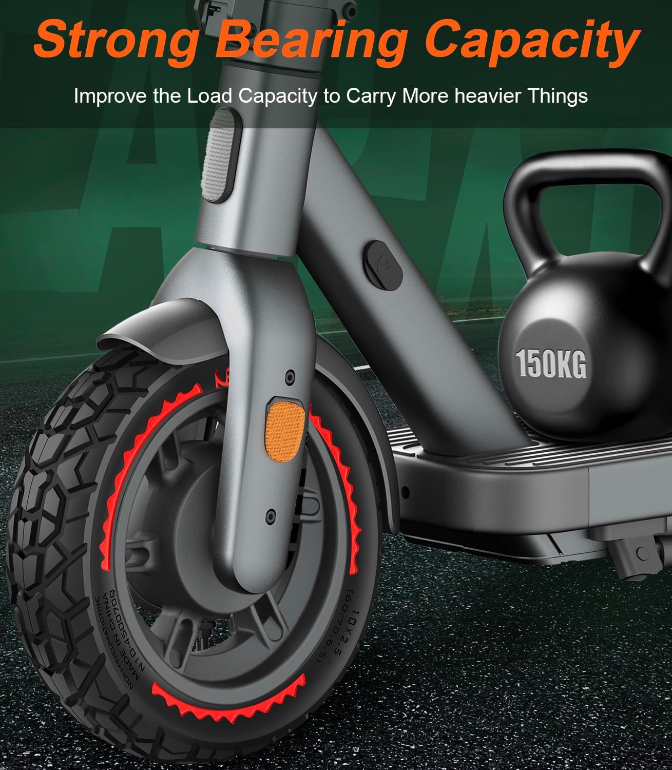 Detalle 2 de BANGTING 2er-Pack Tubeless Vollgummi-Reifen 60/70-6.5 für Ninebot G30, Xiaomi 5/5 Pro/5 Max u. weitere