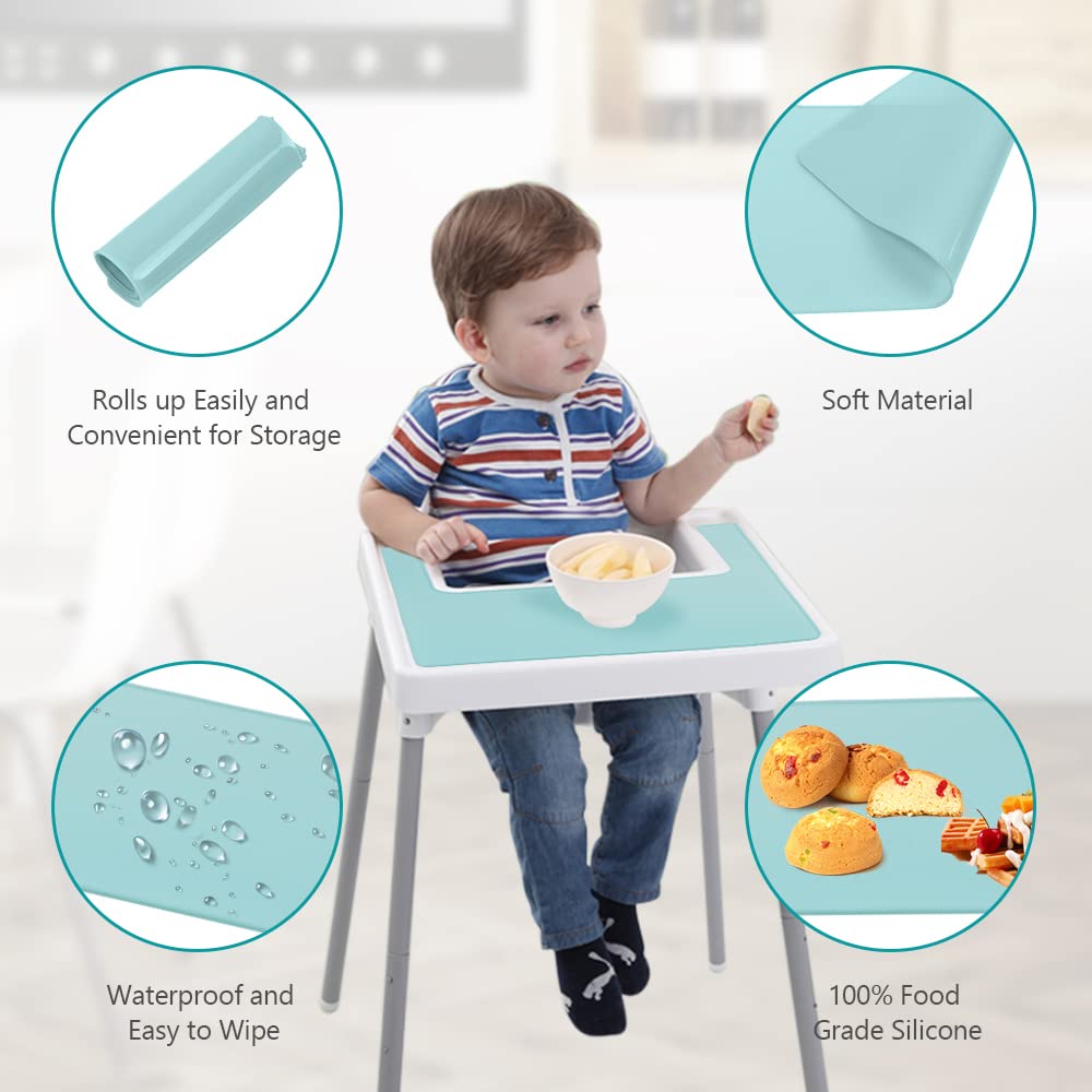 Thumbnail 1 de Vicloon Silikon Hochstuhl Matte für Babys und Kinder – BPA-frei, flexibel, faltbar, blau