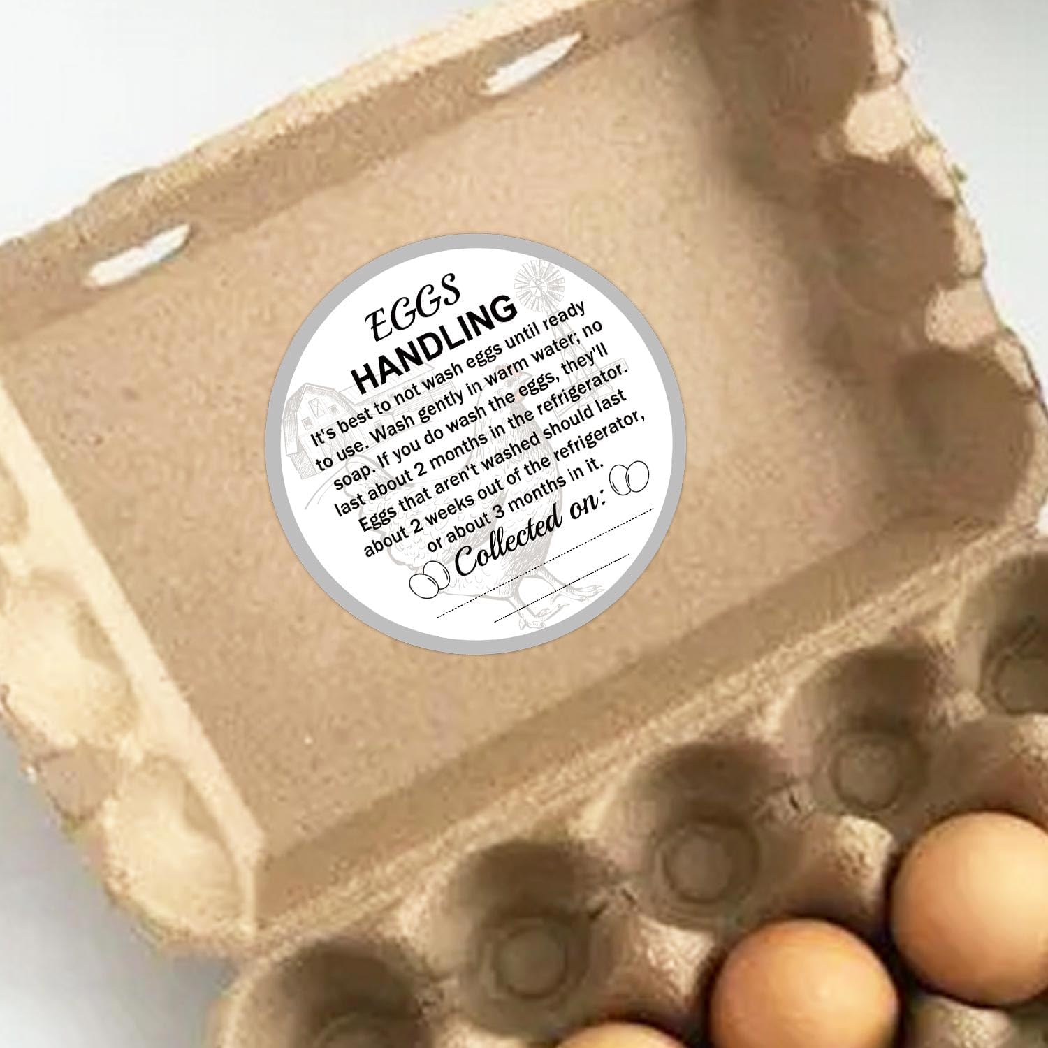 Thumbnail 3 de 500 Farm Fresh Egg Carton Labels 🏷