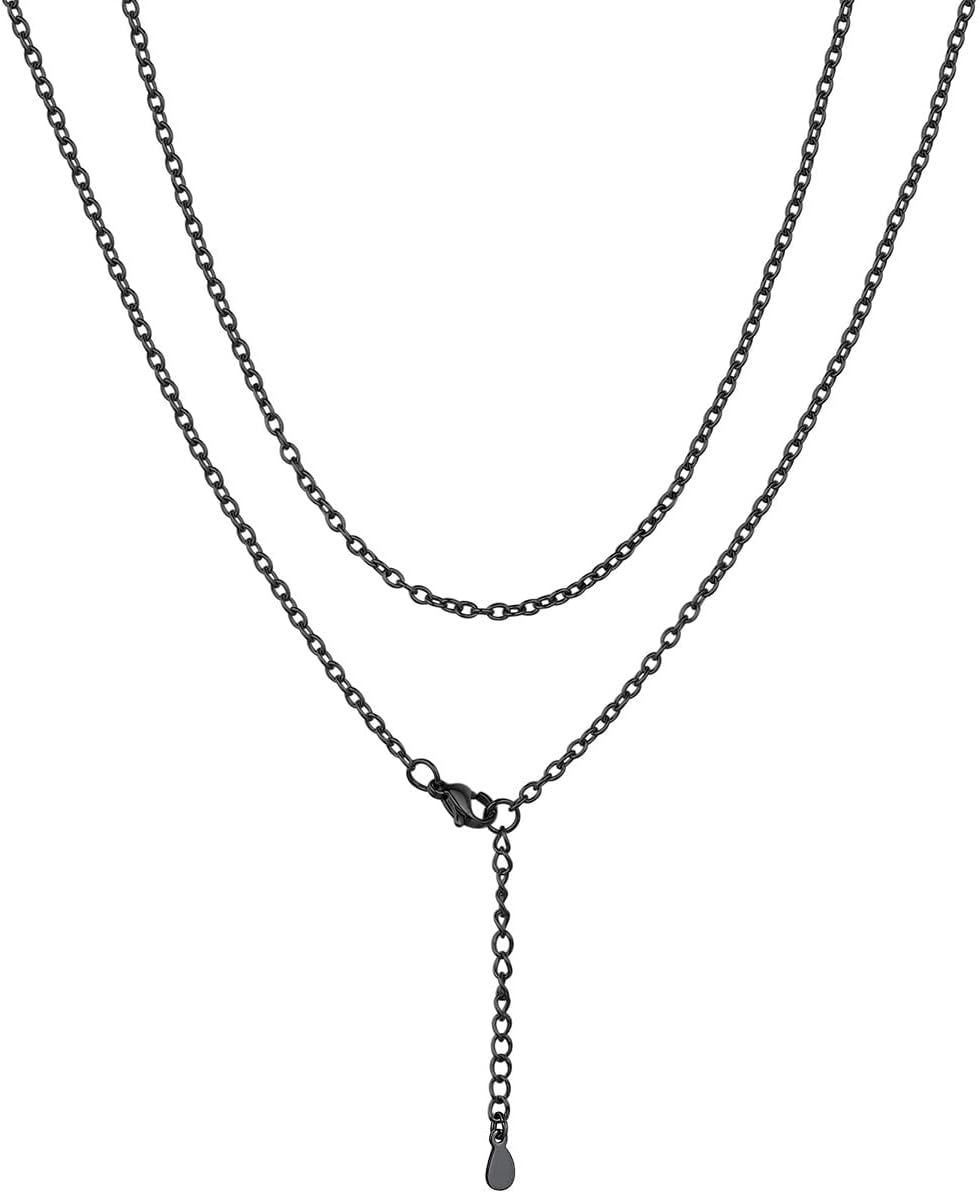 Detalle de ChainsHouse Damen-Rolokette Ankerkette aus 316L-Edelstahl (1,4–2 mm) – feine Halskette mit Karabinerverschluss