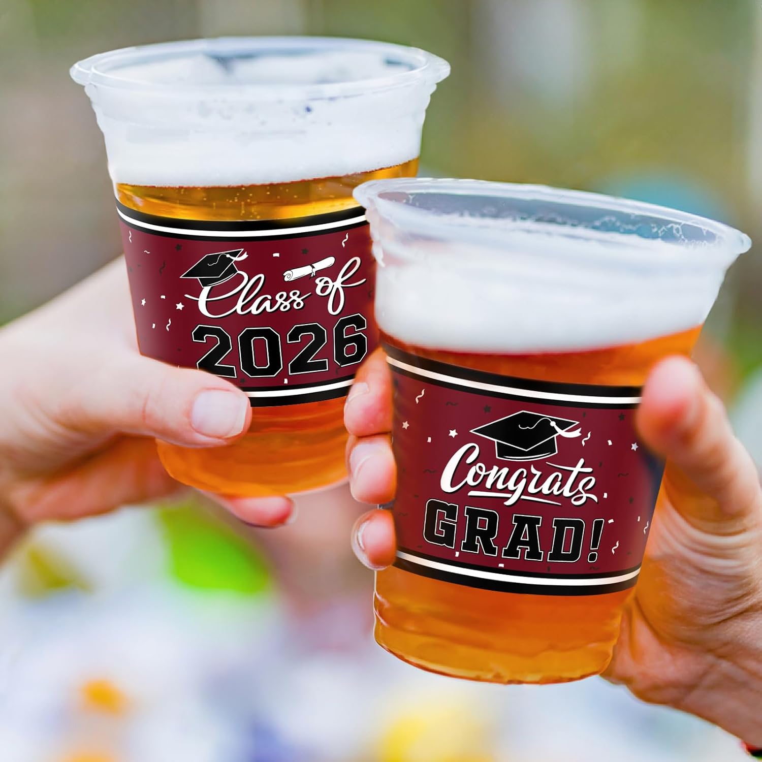 Thumbnail 3 de Gatherfun Class of 2026 Celebration 100-Piece 16oz Maroon Graduation Plastic Cups
