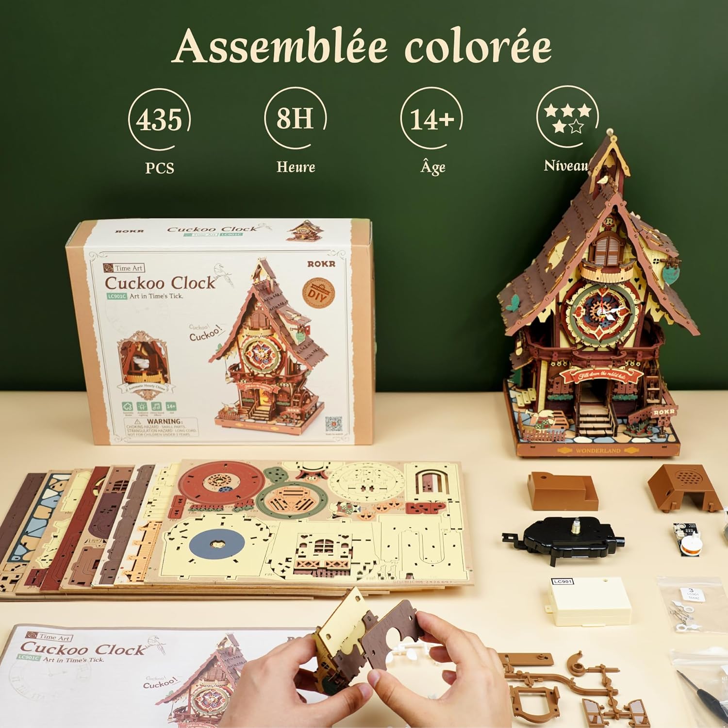 Thumbnail 1 de ROKR Puzzle 3D Horloge à Coucou – LC901C, Maquette en Bois à Construire
