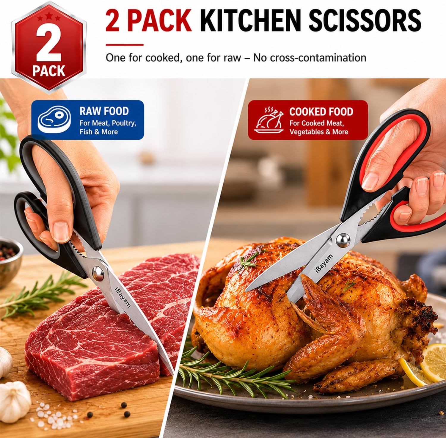 Thumbnail 5 de Kitchen Shears 2-Pack multipurpose scissors for meat ✂