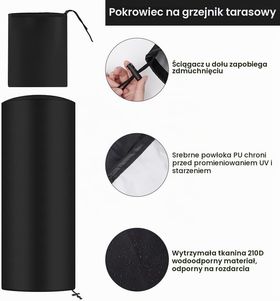 Detalle 2 de AOOWU 5077855 – pokrowiec na grzejnik tarasowy 42 × 42 × 96 cm