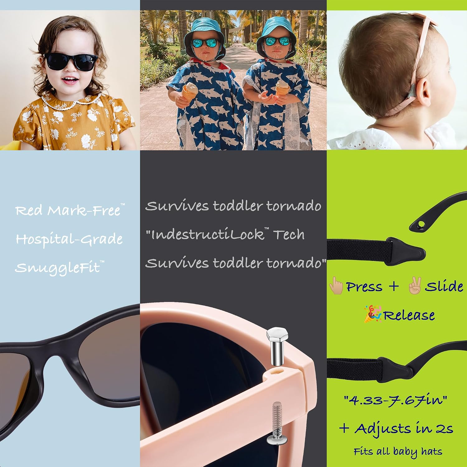 Thumbnail 4 de COCOSAND Flexible Polarized Baby Sunglasses with Strap