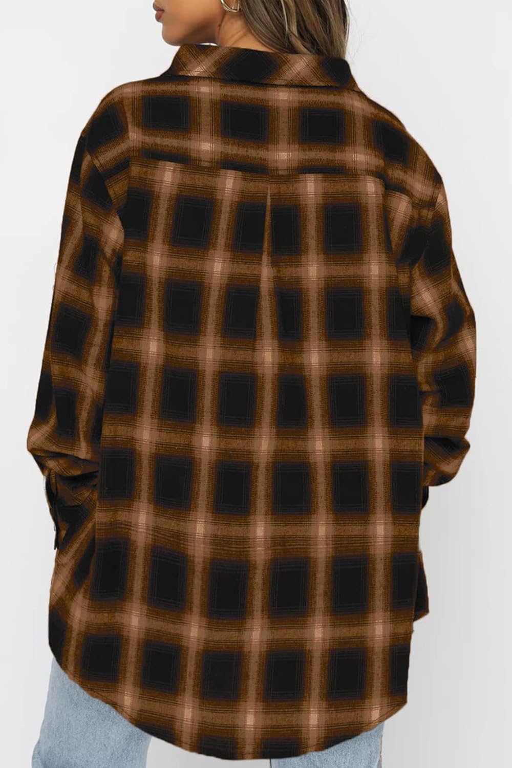 Thumbnail 4 de Jhsnjnr Women's Plaid Long Sleeve Oversized Flannel Shirt