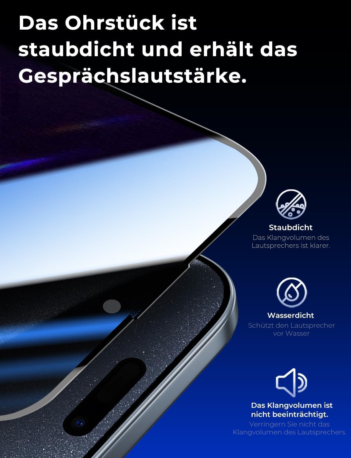 Detalle 2 de MAGIC JOHN 2-Stück Displayschutzfolie für iPhone 15 Pro (6,1 Zoll) mit Sichtschutz, 28° Blickwinkel, 9H, Staub-Entfernung und Blasenfrei-Installation