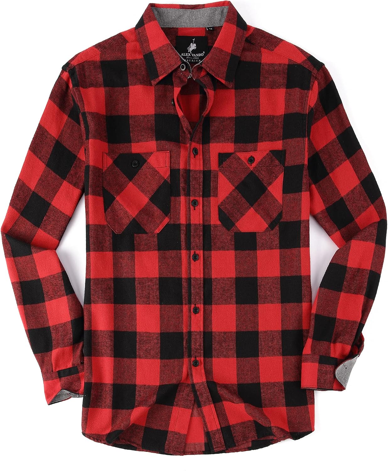 Detalle de Alex Vando Flannel Shirts for Men Regular Fit Button-Down Flannel Shirt