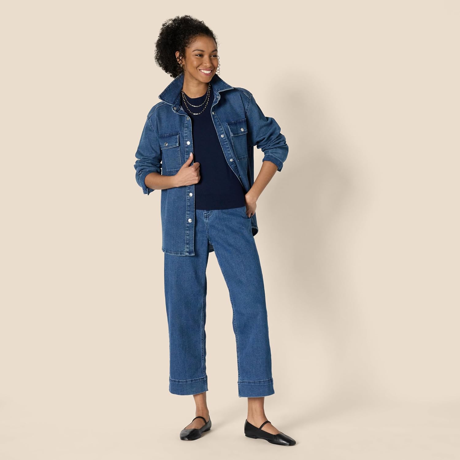 Thumbnail 2 de Amazon Essentials Damen-Pullover Regular-Fit mit Stehkragen und Flügelärmeln