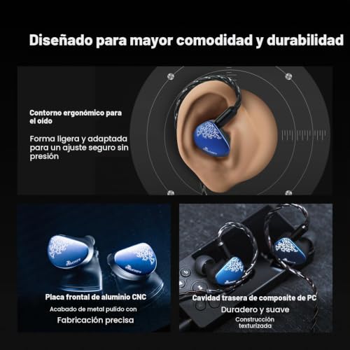 Thumbnail 4 de Linsoul Kiwi Ears Cadenza II: IEM con driver de titanio de 10 mm y cable KARS 2.0