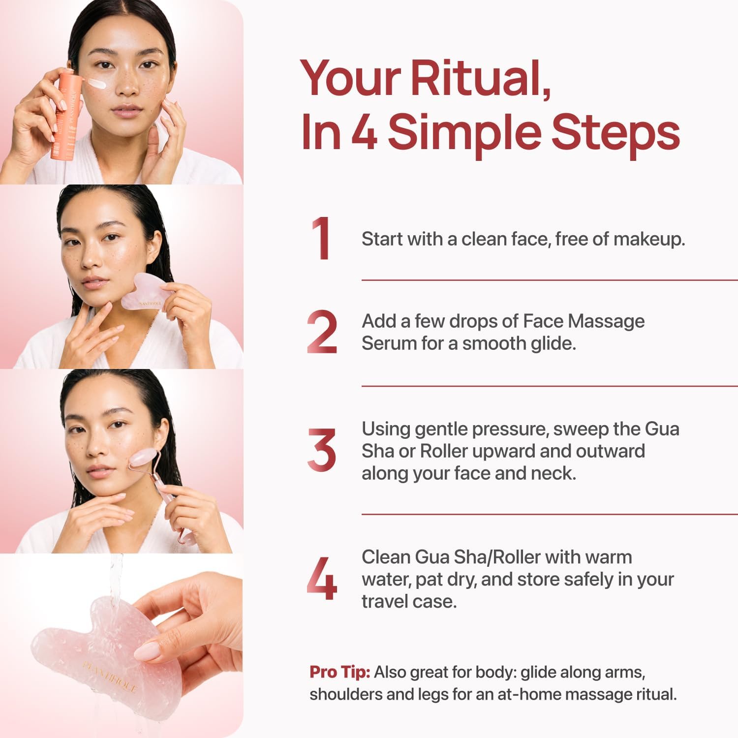 Thumbnail 6 de PLANTIFIQUE MYY-01 Rose Quartz Gua Sha & Face Roller Set