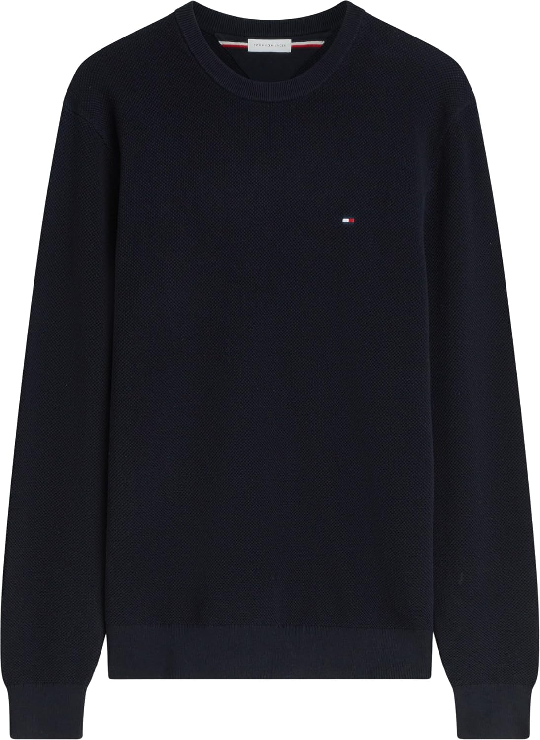 Detalle de Tommy Hilfiger Pull Homme Essential Structure – Bleu Desert Sky, Regular Fit, L