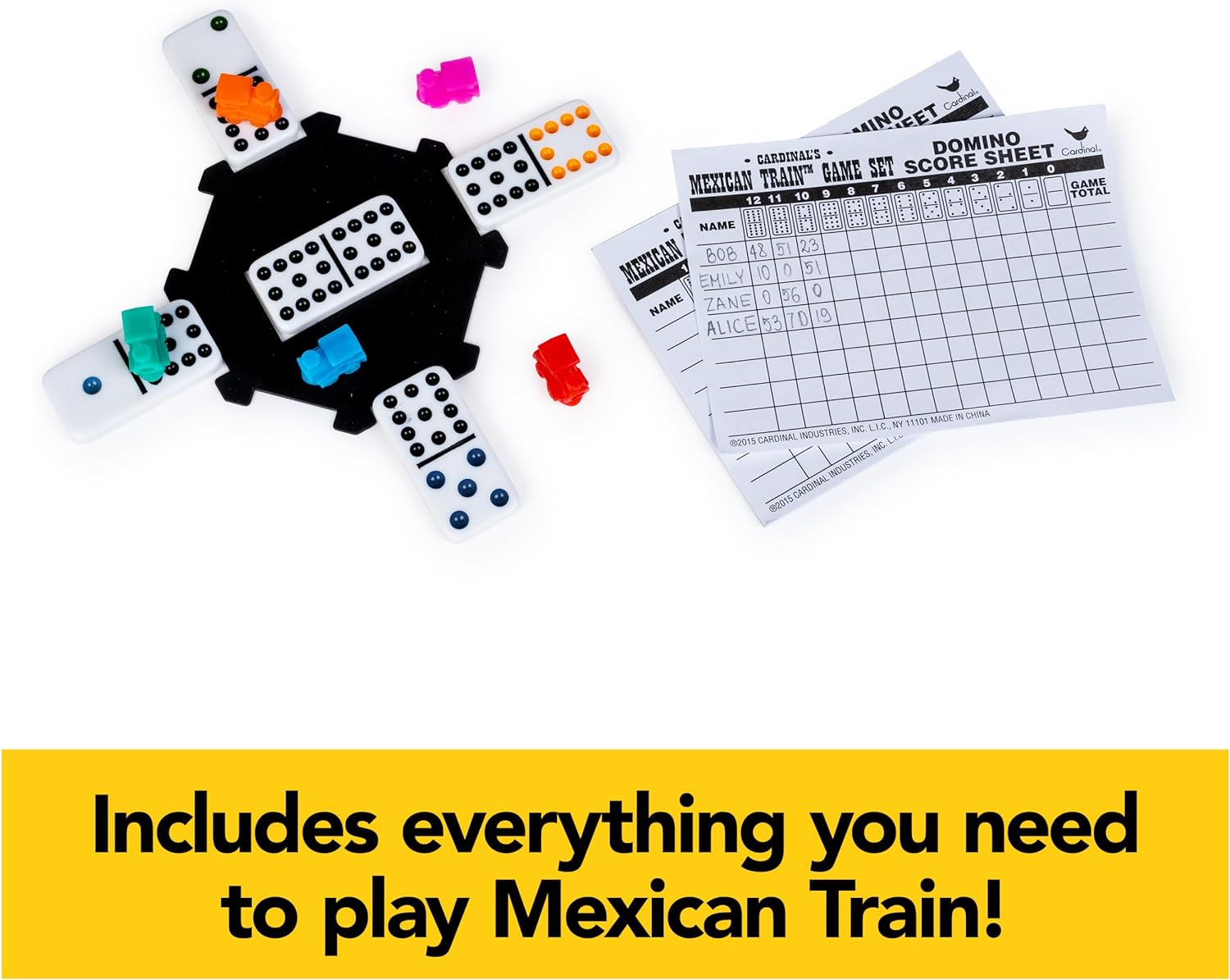 Detalle 2 de Cardinal Mexican Train Dominoes 12 double